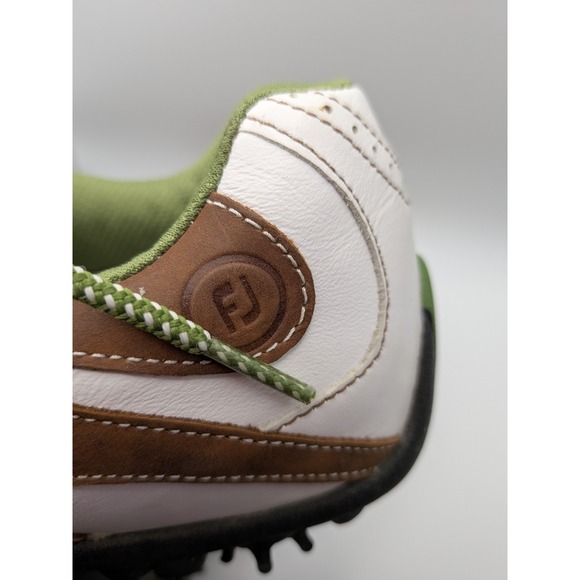 FootJoy Women's LoPro Golf Shoes US 8 M 97114 Soft Spike White Brown Lime Green - Picture 10 of 12